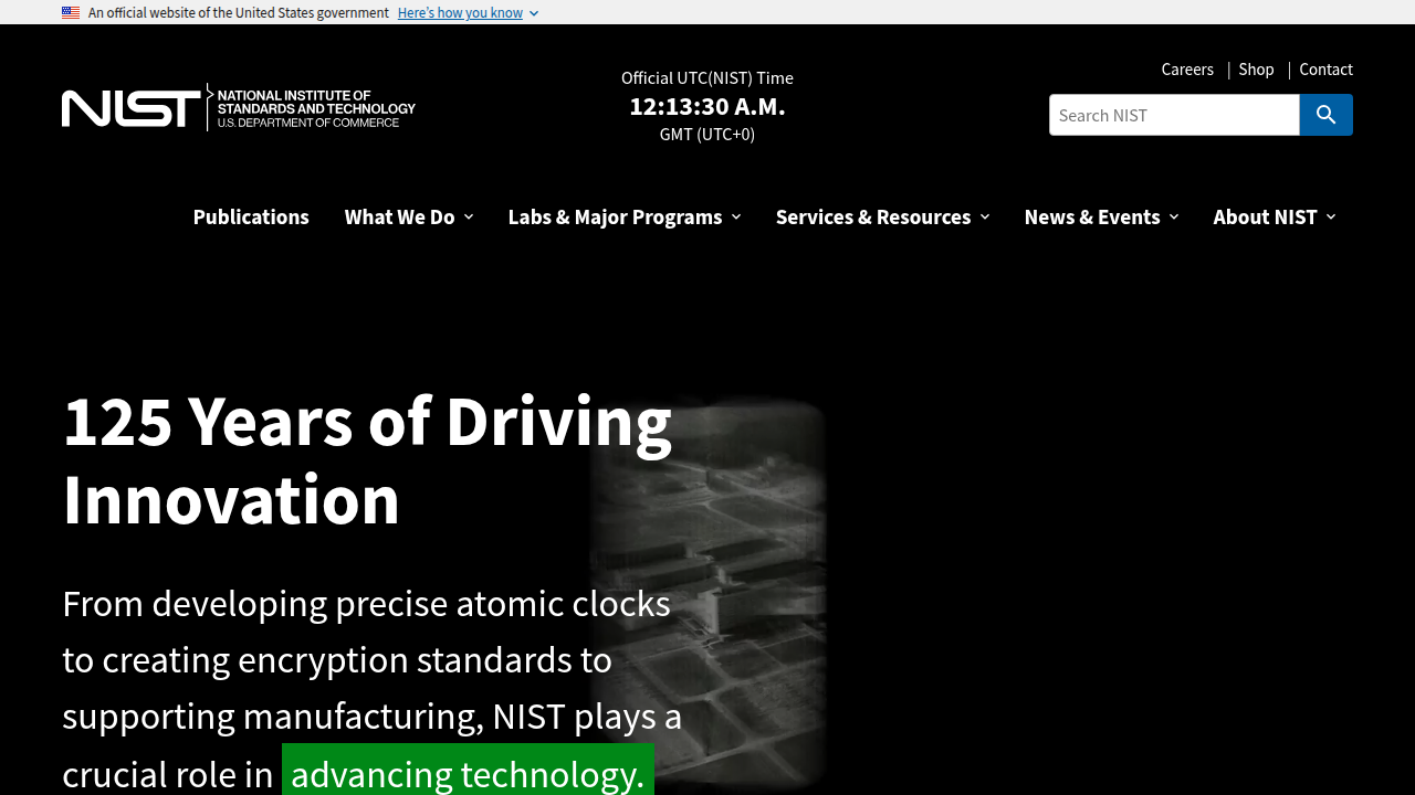 Screenshot of the National Institute of Standards and Technology (NIST) website, a primary source for metrology definitions.