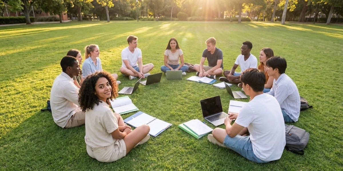 Students engaging in outdoor activities on campus, fostering connections and a sense of belonging.