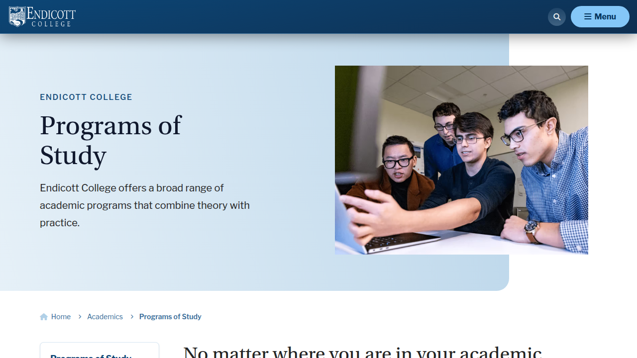 Explore the diverse undergraduate and graduate programs offered at Endicott College, blending liberal arts with career prep.
