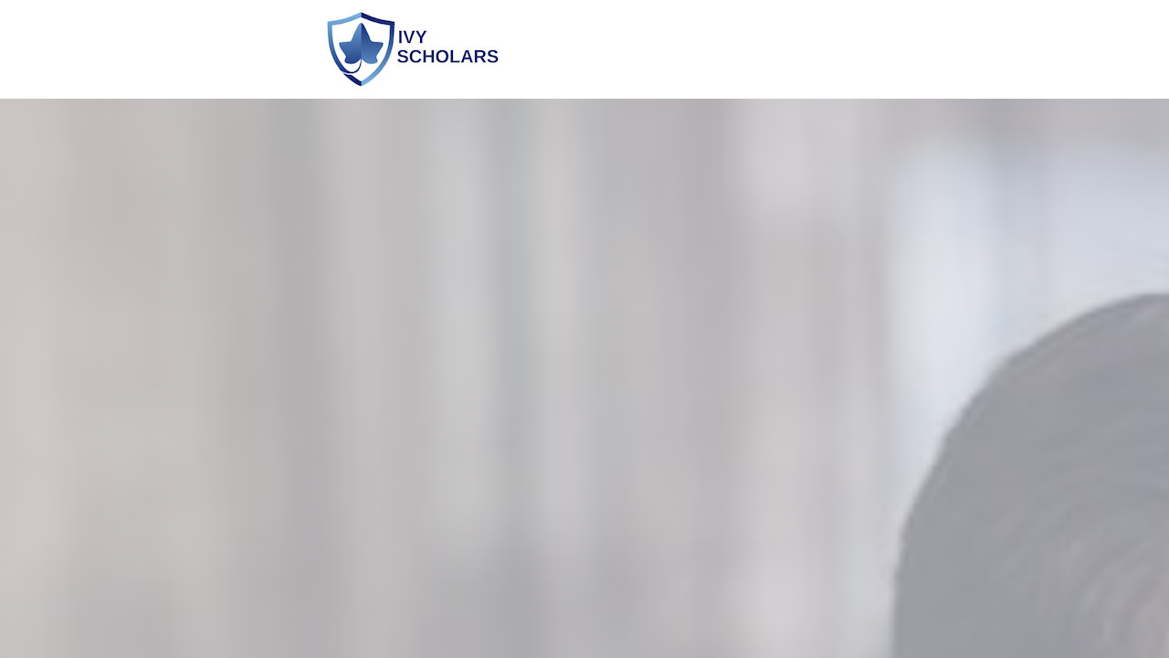 The homepage of IvyScholars, a resource for college admissions, highlighting general content related to college planning.
