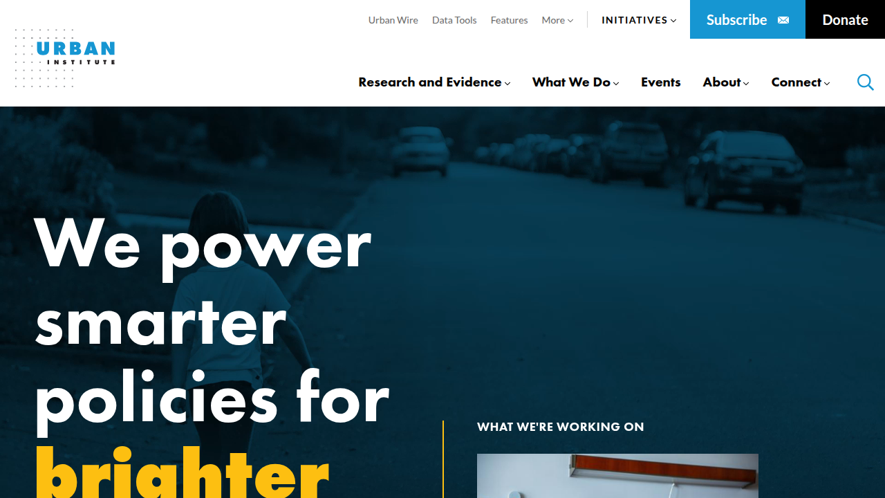The Urban Institute's website, a source for research and policy insights on various social and economic topics, including education.