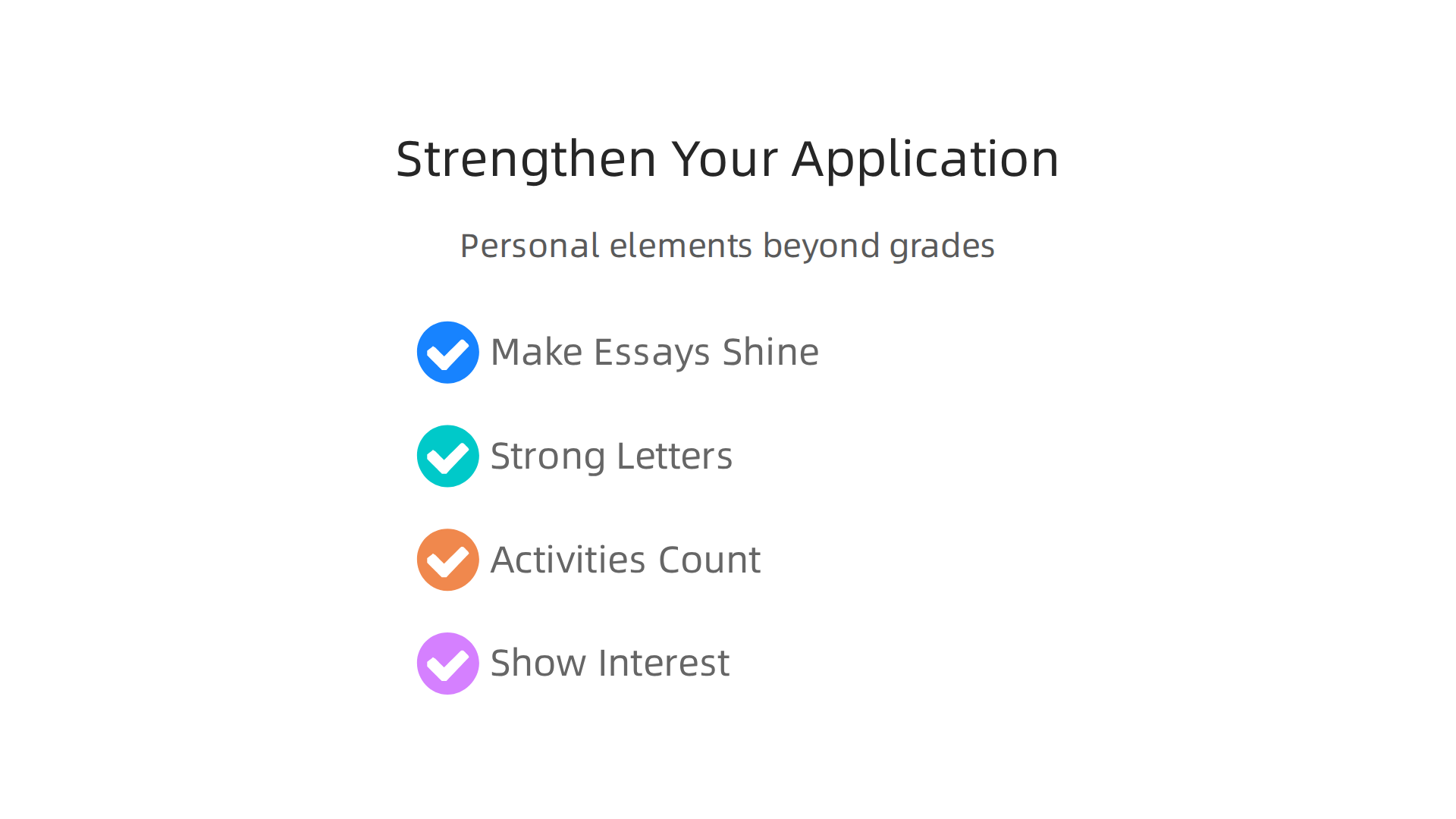 Key strategies to enhance your university application, focusing on personal elements beyond academic scores.