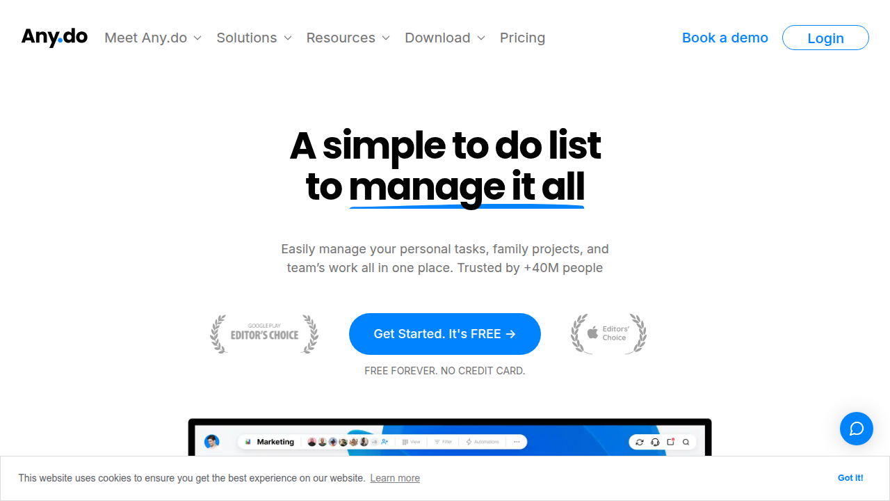 A screenshot of any.do, a platform featuring a guide on accuracy versus precision.