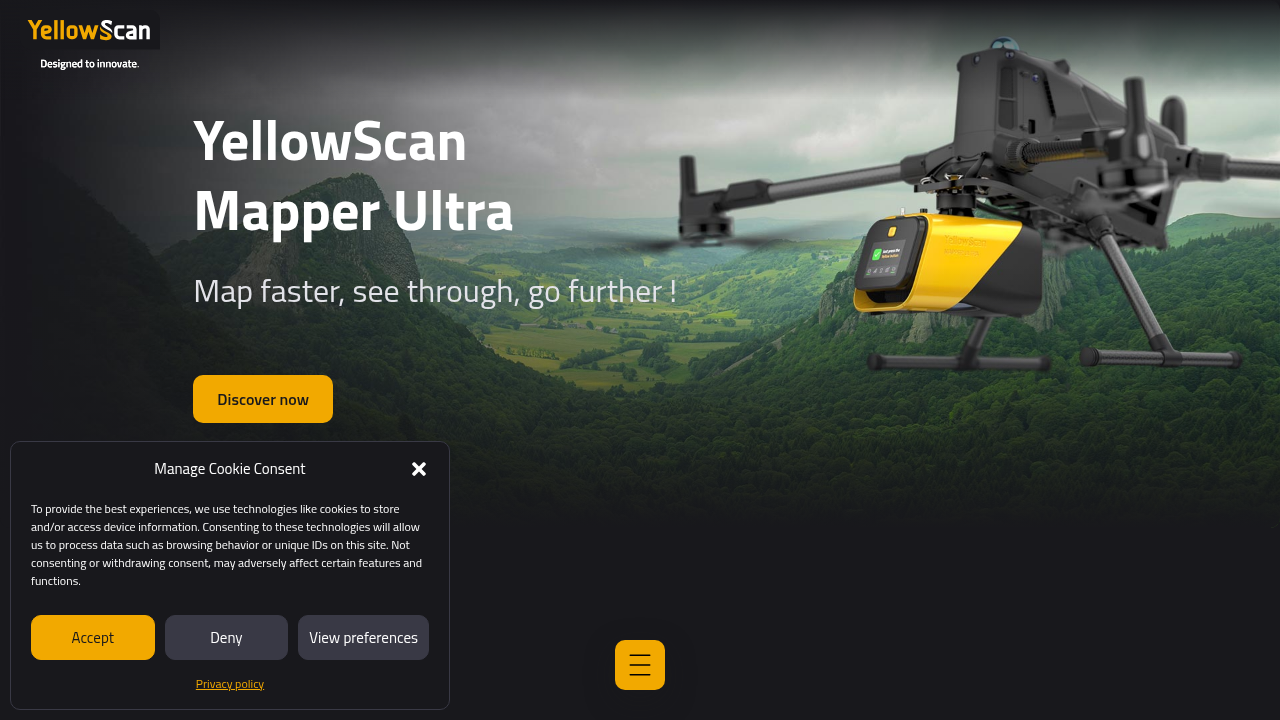 Homepage of YellowScan, a provider of lidar solutions and knowledge resources.