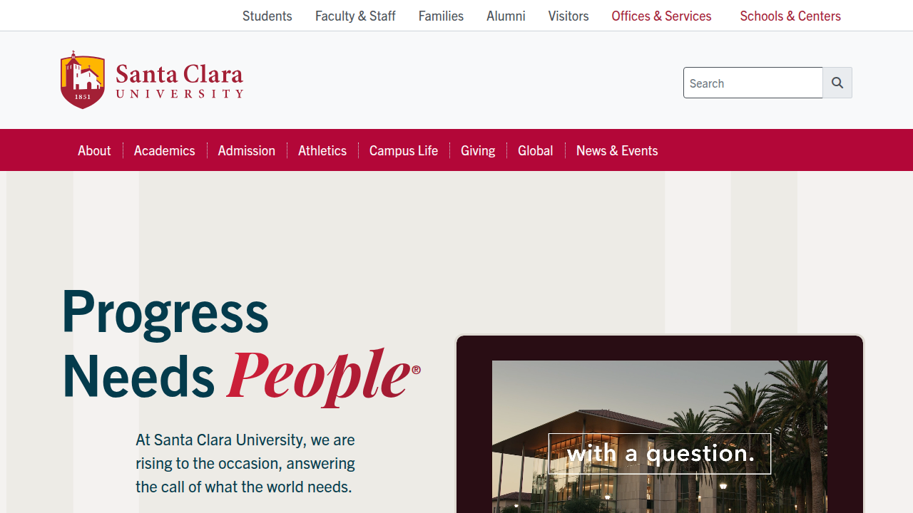 Explore Santa Clara University's official website for admissions information and facts.