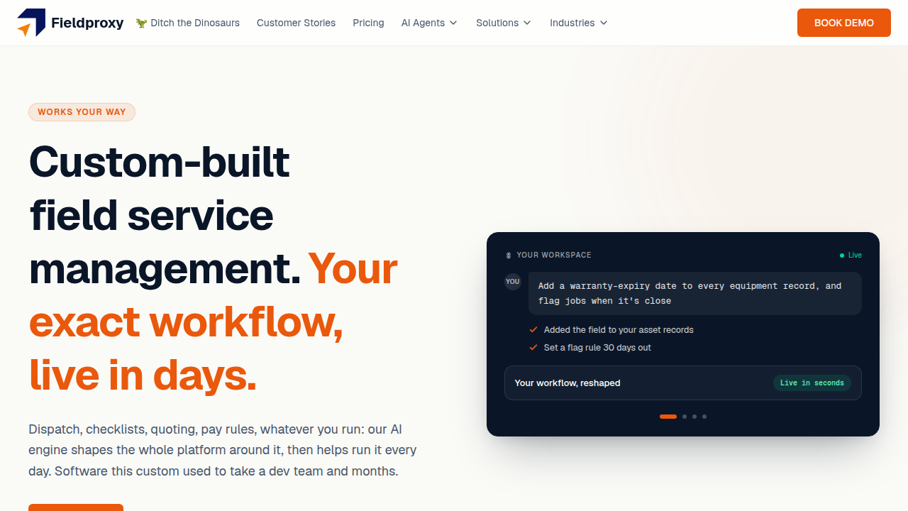 Fieldproxy specializes in AI-based scheduling and dispatch software for field service teams.